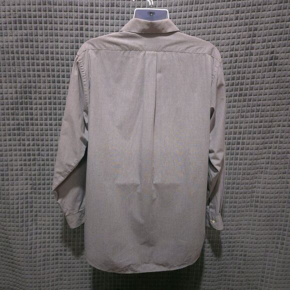 Button Long Sleeve Collared Shirt Mens 17-34/35 Gray EndonEnd Dress Work Cotton - Picture 11 of 14